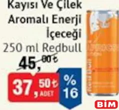 RED BULL KAYISI VE ÇİLEK AROMALI ENERJİ İÇECEĞİ 250 ML fiyat ve kampanya bilgisi